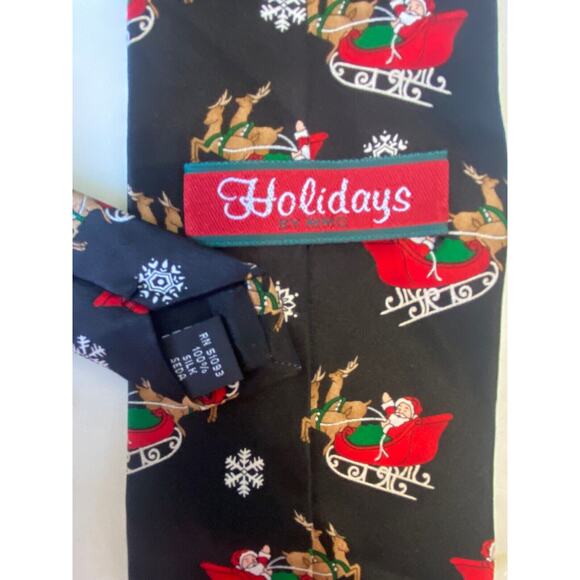 Mens Silk Neck Tie Santa Claus Rudolph Christmas Novelty Holiday Career Party - Picture 3 of 4